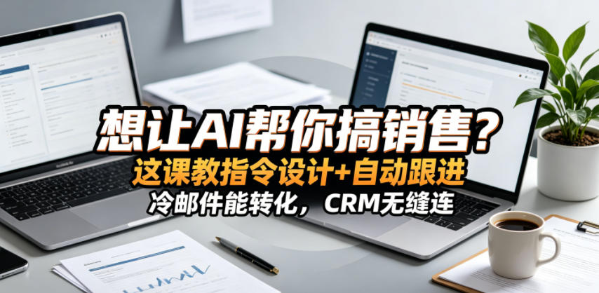 想让AI帮你搞销售？这课教指令设计+自动跟进，冷邮件能转化，CRM无缝连！【原创双语字幕】-吾爱云课堂