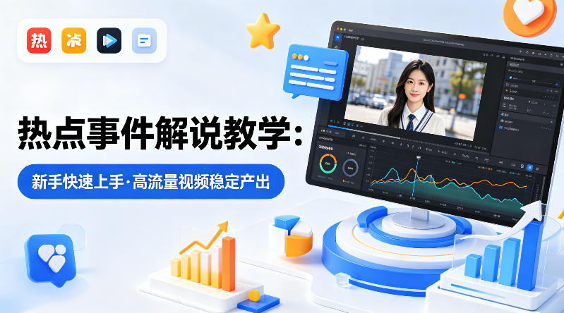 某大V的热点事件解说教学，新手也能快速上手，稳定产出高流量解说视频-吾爱云课堂