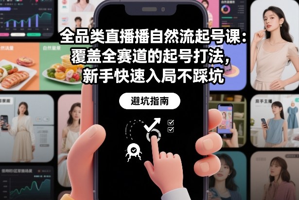 全品类直播自然流起号课：覆盖全赛道的起号打法，新手快速入局不踩坑-吾爱云课堂