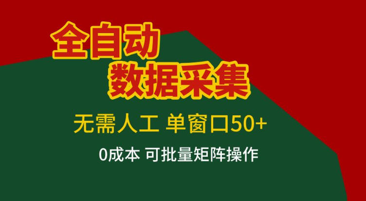 全自动数据采集，无需人工，单窗口50+，0成本可批量矩阵操作【揭秘】-吾爱云课堂