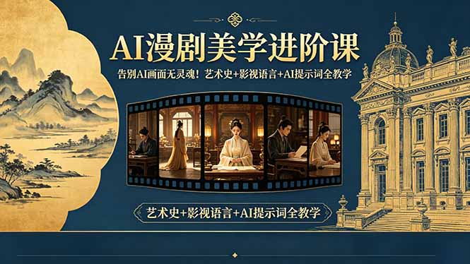 告别AI画面无灵魂！AI漫剧美学进阶课，艺术史+影视语言+AI提示词全教学-吾爱云课堂
