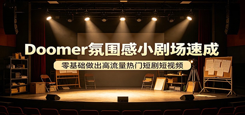 Doomer氛围感小剧场速成，零基础做出高流量热门短剧短视频-吾爱云课堂