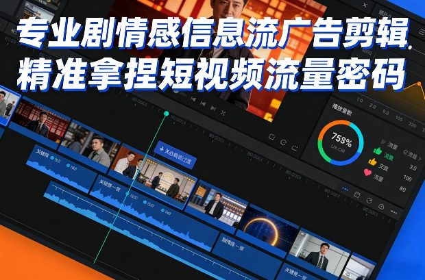 专业剧情感信息流广告剪辑，精准拿捏短视频流量密码-吾爱云课堂