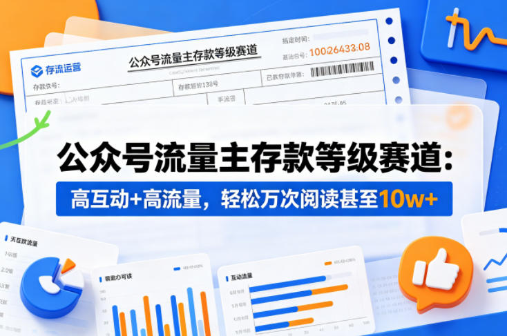公众号流量主之存款等级赛道，高互动+高流量，轻松达到万次阅读，甚至10w+-吾爱云课堂