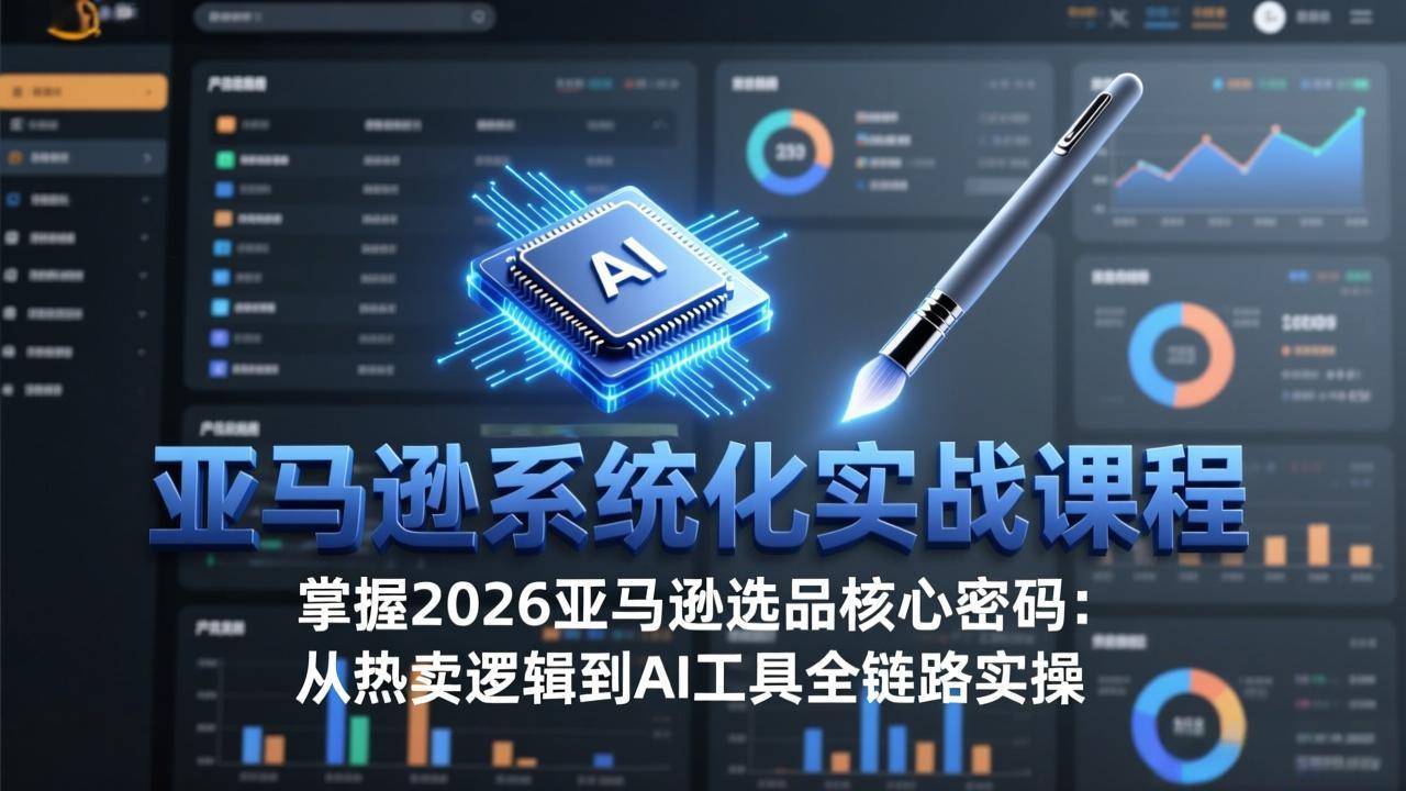 亚马逊系统化实战课-更新3月：2026最新选品方法论，从热卖原因分析到AI作图，提升选品成功率-吾爱云课堂