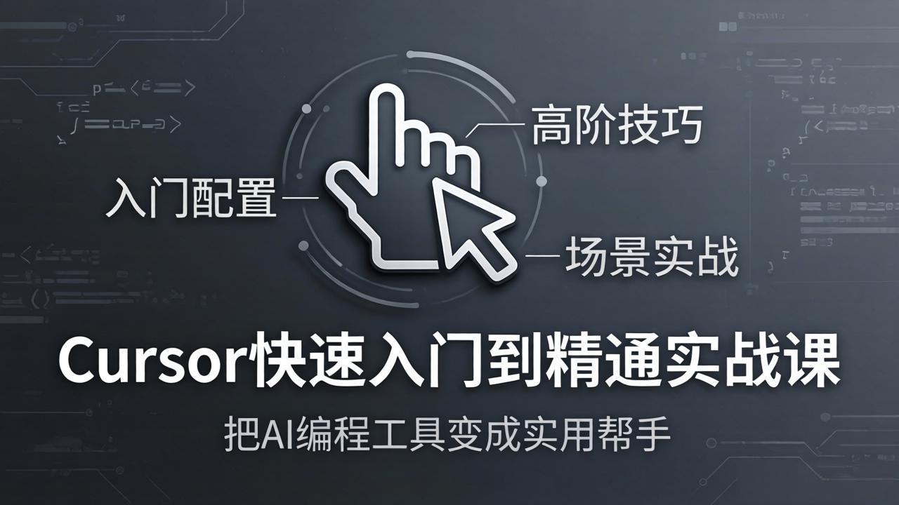 Cursor快速入门到精通实战课：入门配置+高阶技巧+场景实战，把AI编程工具变成实用帮手-吾爱云课堂