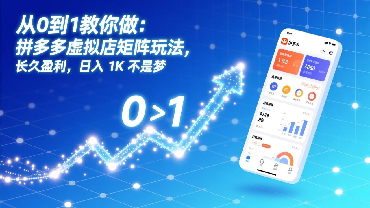 从0到1教你做：拼多多虚拟店矩阵玩法，长久盈利，日入 1K 不是梦-吾爱云课堂
