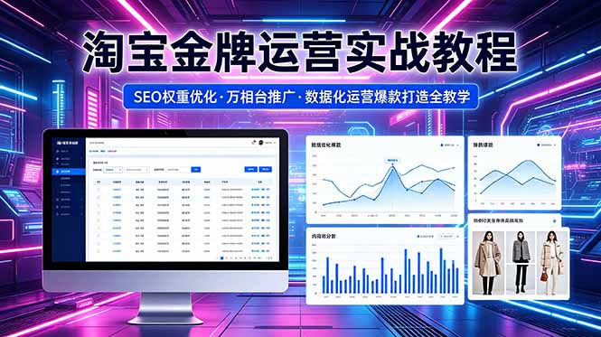 2026 淘宝金牌运营实战教程，SEO权重优化万相台推广，数据化运营爆款打造全教学-吾爱云课堂