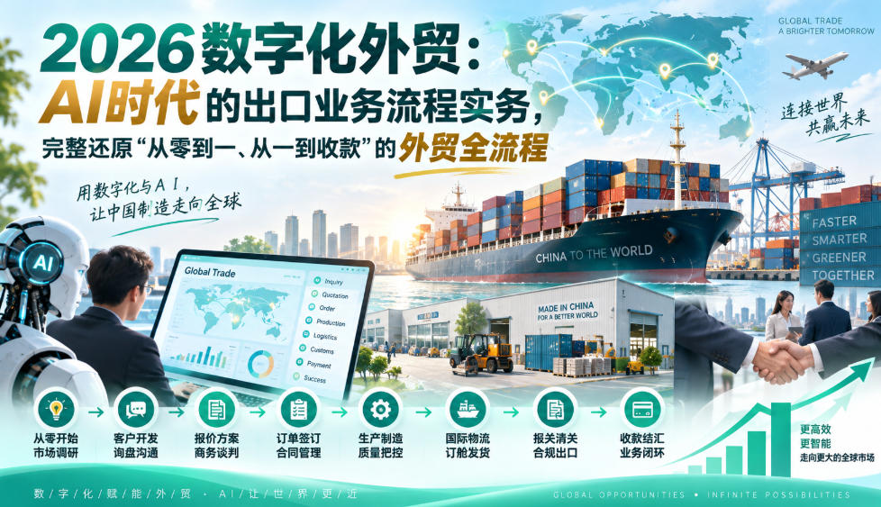 2026数字化外贸:AI时代的出口业务流程实务,完整还原”从零到一、从一到收款”的外贸全流程-吾爱云课堂