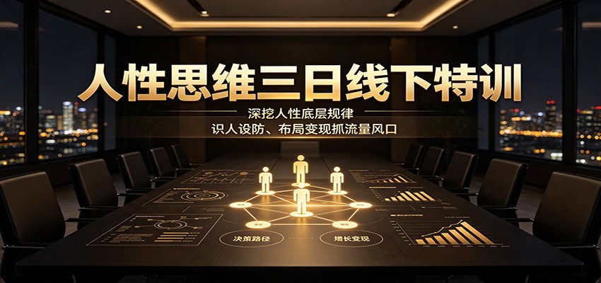 人性思维三日线下特训：深挖人性底层规律，识人设防、布局变现抓流量风口-吾爱云课堂