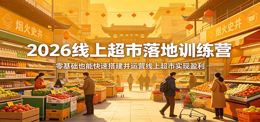 2026线上超市落地训练营，零基础也能快速搭建并运营线上超市实现盈利-吾爱云课堂
