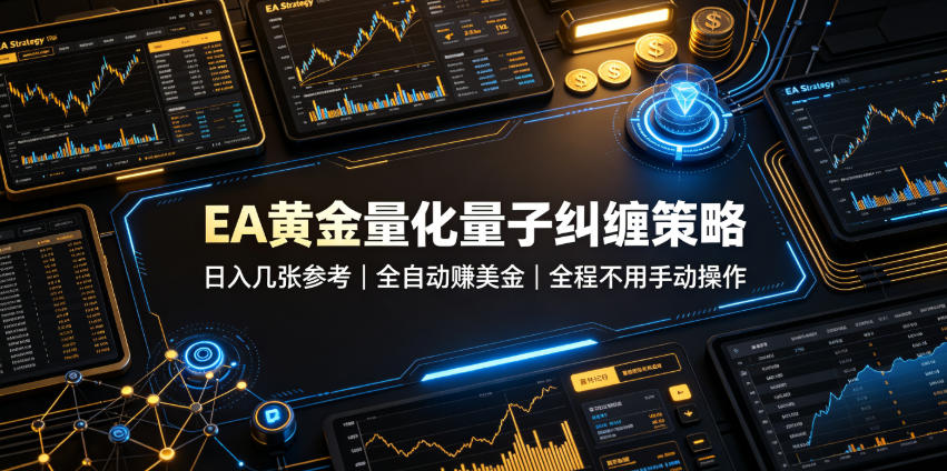EA黄金量化量子纠缠策略,日入几张,全自动賺美金,全程不用手动操作!【揭秘】-吾爱云课堂