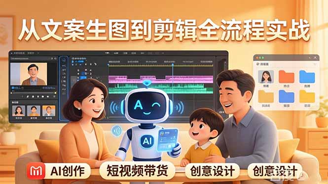 原创 AI 剧情短视频带货：AI+家庭剧情+带货广告，从文案生图到剪辑全流程实战-吾爱云课堂
