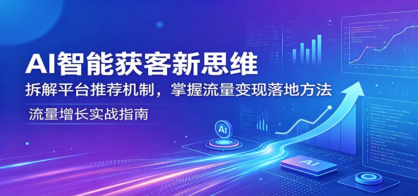 AI智能获客新思维：拆解平台推荐机制，掌握流量变现落地方法-吾爱云课堂