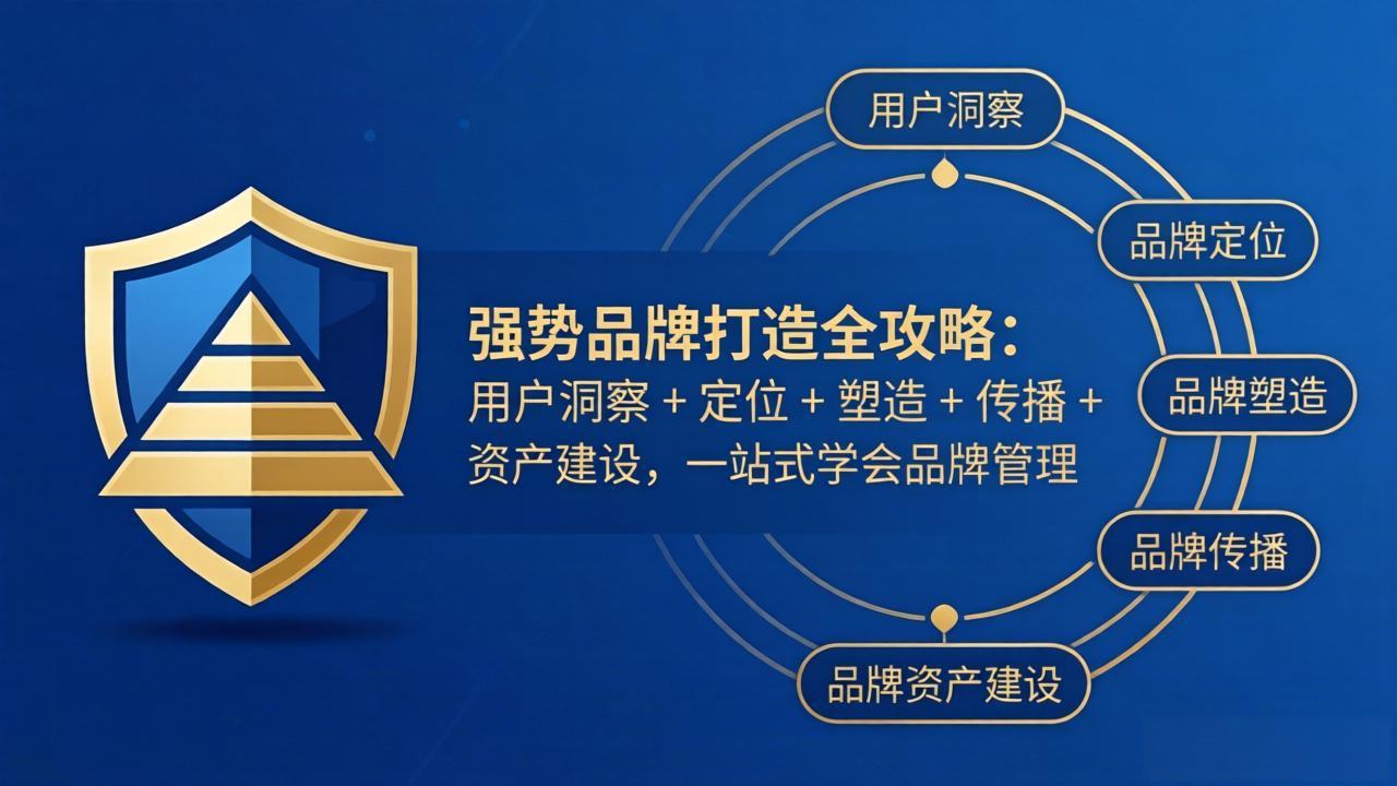 强势品牌打造全攻略：用户洞察 + 定位 + 塑造 + 传播 + 资产建设，一站式学会品牌管理-吾爱云课堂