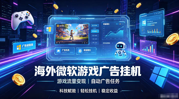 海外游戏广告自动挂G，轻资产海外副业风口，单设备稳定产出500+【揭秘】-吾爱云课堂