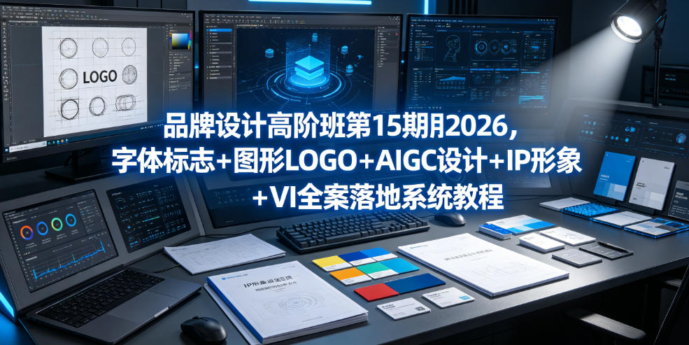 品牌设计高阶班第15期2026，字体标志＋图形LOGO＋AIGC设计＋IP形象＋VI全案落地系统教程-吾爱云课堂
