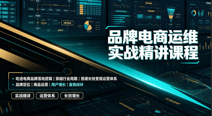 品牌电商运维实战精讲课程｜吃透电商品牌落地逻辑、穿越行业周期、搭建长效变现运营体系-吾爱云课堂