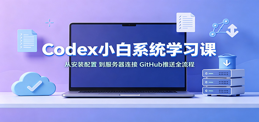 Codex小白系统学习课：小从安装配置，到服务器连接、GitHub推送全流程-吾爱云课堂
