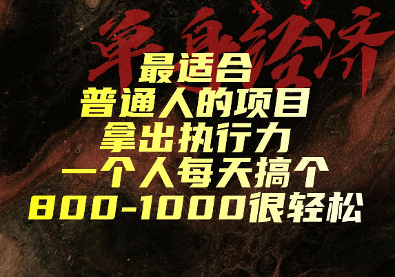 最适合普通人的项目，拿出执行力一个人每天搞个800-1k很轻松【揭秘】-吾爱云课堂