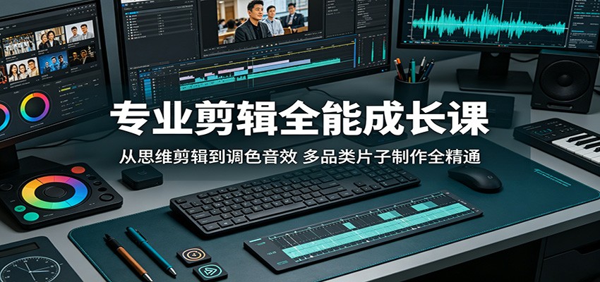 专业剪辑全能成长课：从思维剪辑到调色音效，多品类片子制作全精通-吾爱云课堂