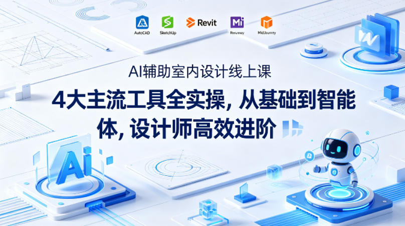 AI辅助室内设计线上课｜4大主流工具全实操，从基础到智能体，设计师高效进阶-吾爱云课堂