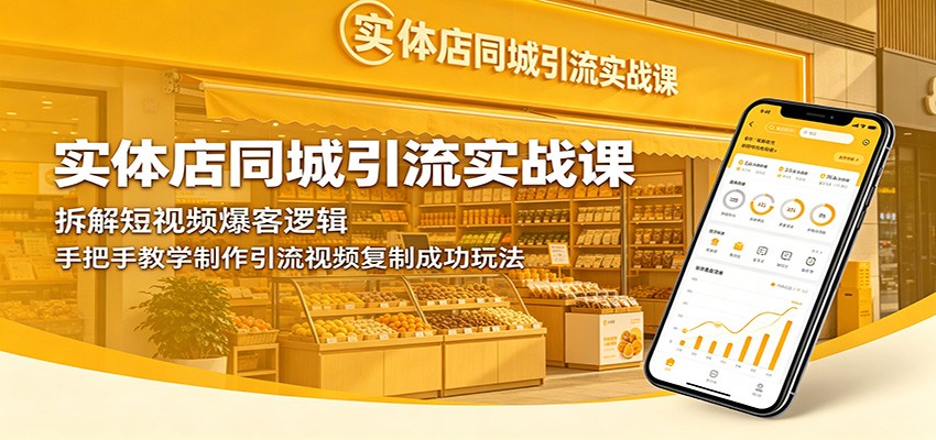 实体店同城引流实战课：拆解短视频爆客逻辑，手把手教学制作引流视频复制成功玩法-吾爱云课堂