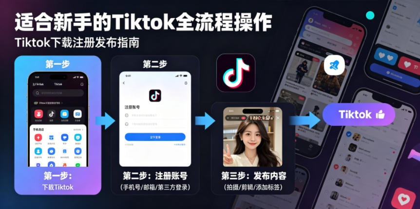 Tiktok下载注册发布，适合新手的Tiktok全流程操作-吾爱云课堂