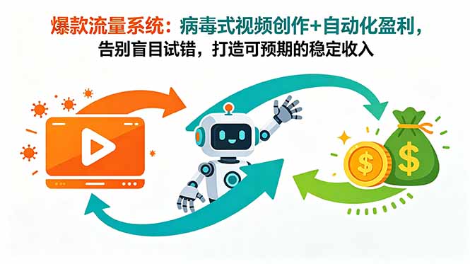 爆款流量系统：病毒式视频创作+自动化盈利，告别盲目试错，打造可预期的稳定收入-吾爱云课堂