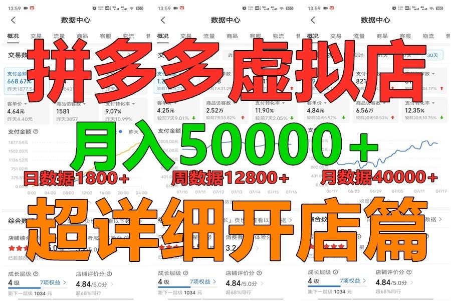 拼多多虚拟电商训练营月入40000+你也行,暴利稳定长久,副业首选-吾爱云课堂