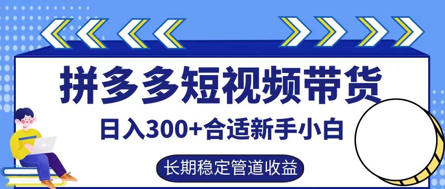 拼多多短视频带货日入300+,实操账户展示看就能学会-吾爱云课堂