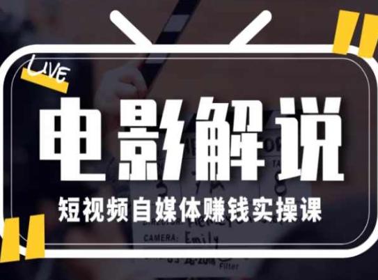 电影解说短视频自媒体赚钱实操课,教你做电影解说短视频,月赚1万-吾爱云课堂