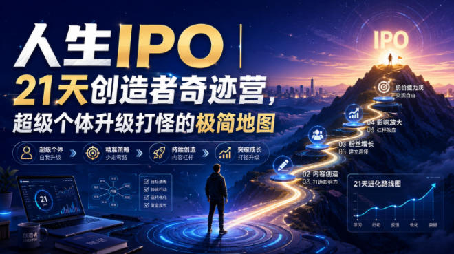 人生IPO︱21天创造者奇迹营，​超级个体升级打怪的极简地图-吾爱云课堂