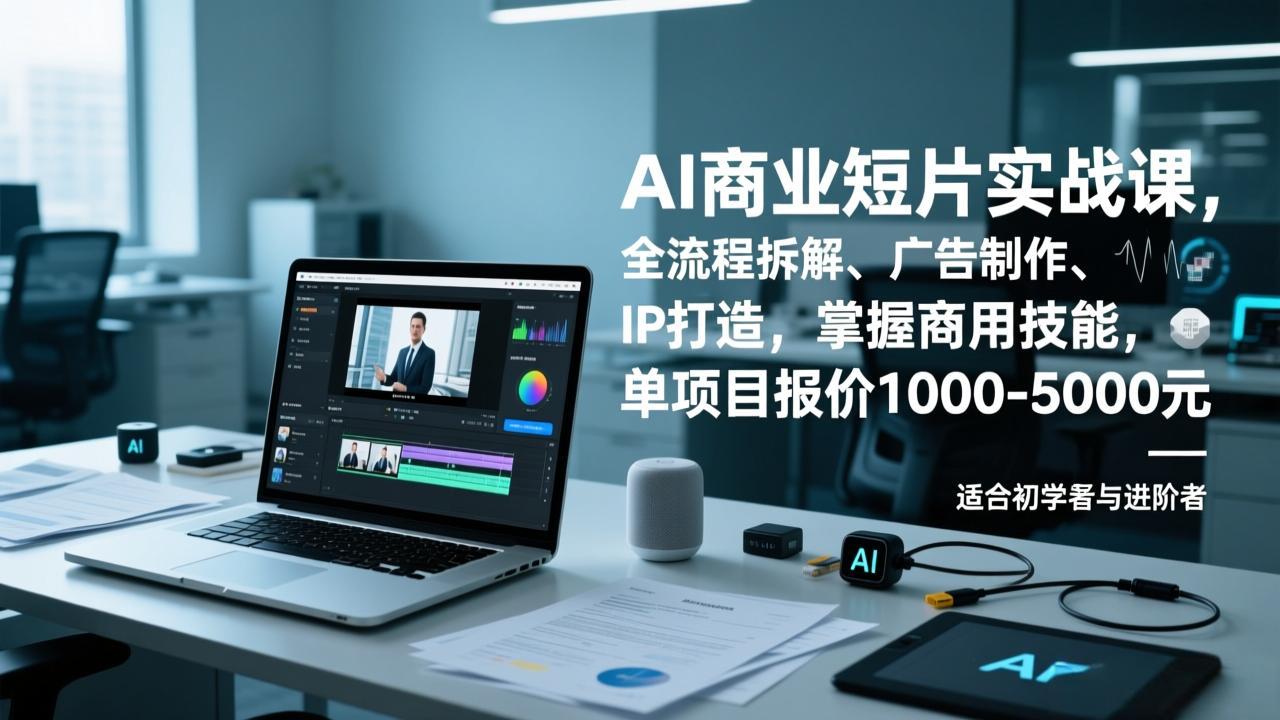 AI商业短片实战课，全流程拆解、广告制作、IP打造，掌握商用技能，单项目报价1000-5000元-吾爱云课堂