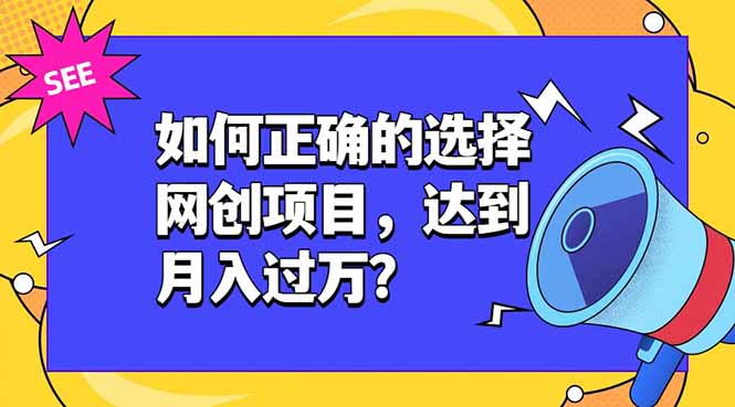 如何正确的选择网创项目，达到月入过万？，本课程教你正确选择项目。-吾爱云课堂