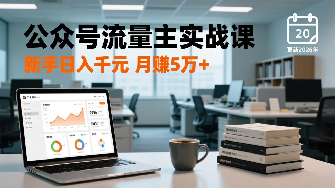 公众号流量主实战课-更新26年3月，爆文写作、流量池运营、多平台分发，新手日入千元月赚5w+-吾爱云课堂