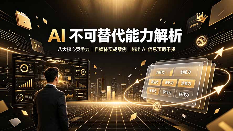 付费文章：AI 不可替代能力解析▸八大核心竞争力｜自媒体实战案例｜跳出 AI 信息茧房干货-吾爱云课堂