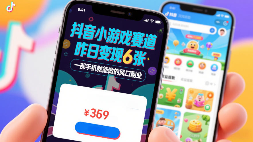抖音小游戏赛道，昨日变现600+，零基础一部手机就能做的风口副业【揭秘】-吾爱云课堂