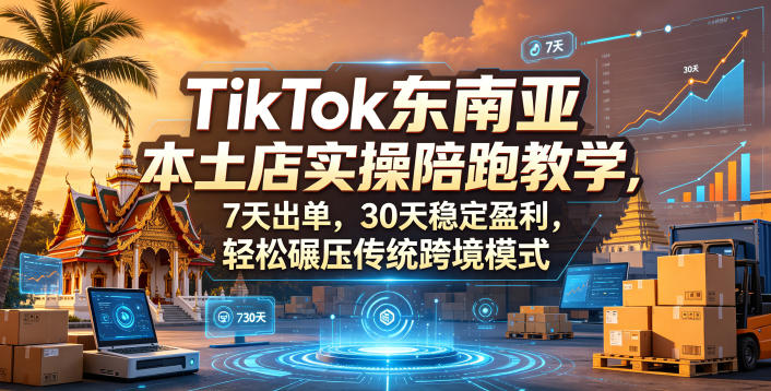 TikTok东南亚本土店实操陪跑教学，7天出单，30天稳定盈利，轻松碾压传统跨境模式(更新0819)-吾爱云课堂