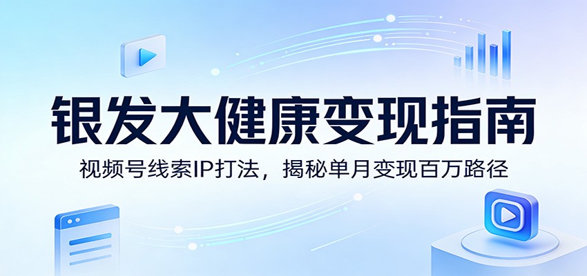 银发大健康变现指南：视频号线索IP打法，揭秘单月变现百万路径-吾爱云课堂