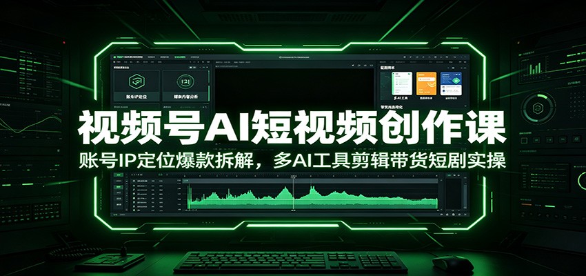 视频号AI短视频创作课：账号IP定位爆款拆解，多AI工具剪辑带货短剧实操-吾爱云课堂