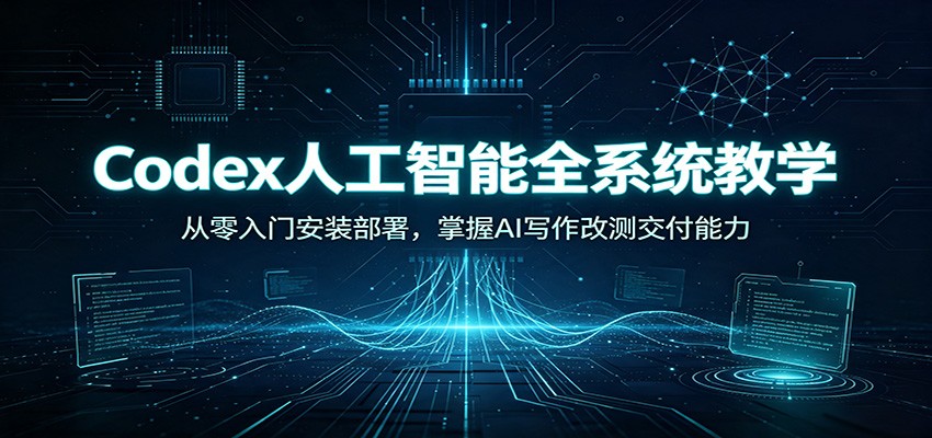 Codex人工智能全系统教学：从零入门安装部署，掌握AI写作改测交付能力-吾爱云课堂