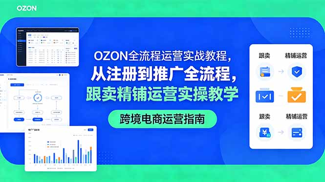 OZON全流程运营实战教程，从注册到推广全流程，跟卖精铺运营实操教学-吾爱云课堂