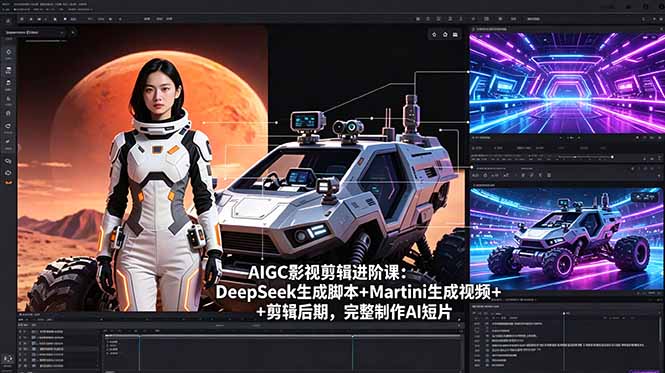 AIGC影视剪辑进阶课：DeepSeek生成脚本+Martini生成视频+剪辑后期，完整制作AI短片-吾爱云课堂