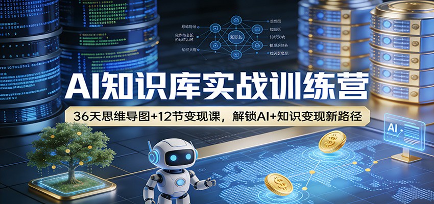 AI知识库实战训练营：36天思维导图+12节变现课，解锁AI+知识变现新路径-吾爱云课堂