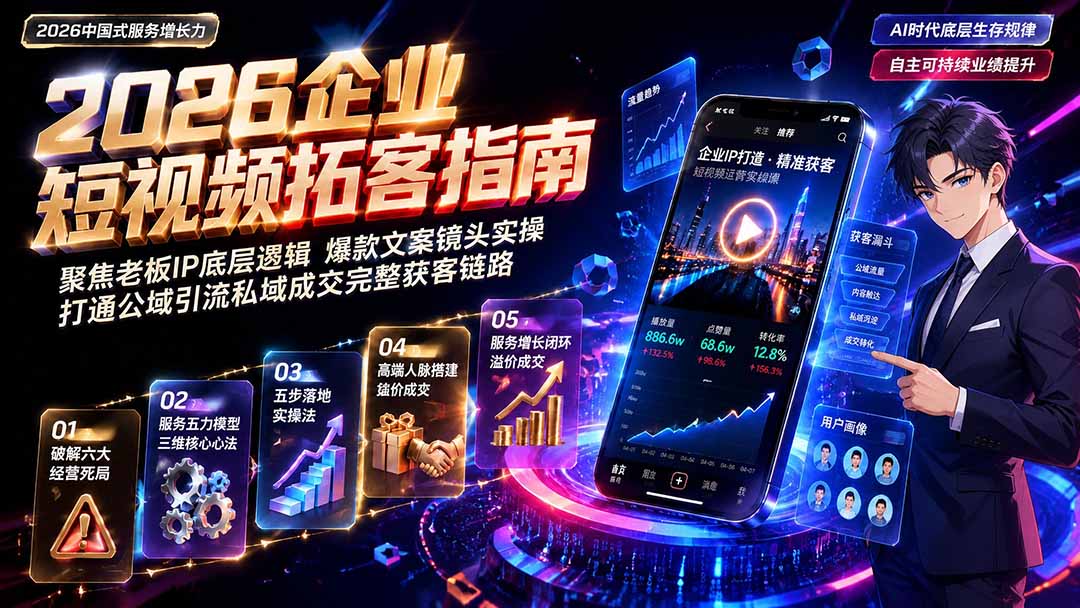 2026AI时代服务增长力实战课-无水印｜五力模型三维心法教学，破解门店客源流失低价内卷实现长效业绩增长-吾爱云课堂
