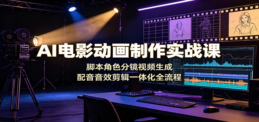 AI电影动画制作实战课：脚本角色分镜视频生成，配音音效剪辑一体化全流程-吾爱云课堂