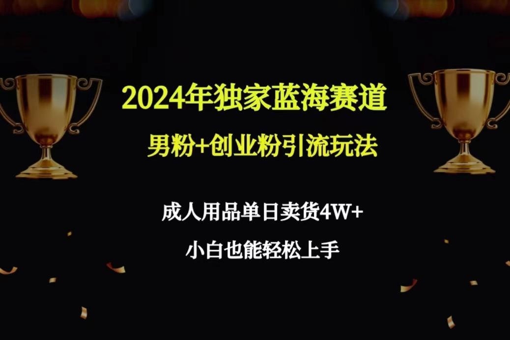 2024年独家蓝海赛道男粉+创业粉引流玩法,成人用品单日卖货4W+保姆教程-吾爱云课堂