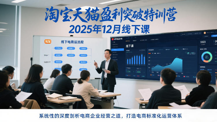 淘宝天猫盈利突破特训营25年12月线下课，系统性的深度剖析电商企业经营之道，打造电商标准化运营体系-吾爱云课堂