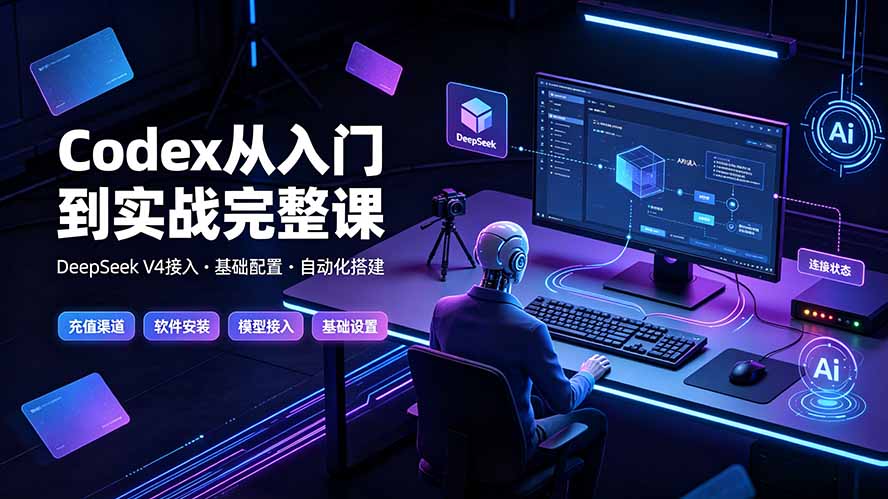 Codex从入门到实战完整课｜充值·安装·接入DeepSeek，记忆·插件·Skill·CLI·MCP全拆解-吾爱云课堂